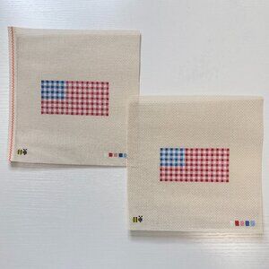 Gingham American Flag Needlepoint Canvas